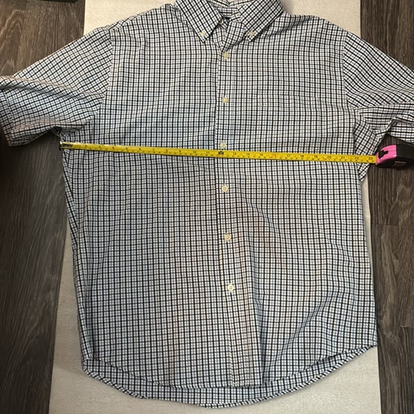 Croft & Barrow Navy Blue Plaid Easy Button Down Shirt Casual Minimalist Preppy M - Picture 5 of 7